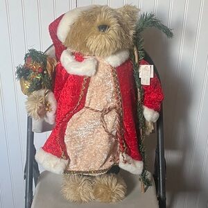 *International Bazaar*Standing, Christmas Old St. Nick Bear w/Staff & Bag